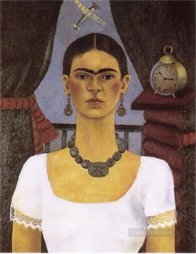 Autorretrato El tiempo vuela feminismo Frida Kahlo Pinturas al óleo